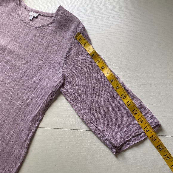 J. Jill Women's PureJill 100% Linen 3/4 Sleeve Boho Sheer Top Size Small - Picture 11 of 13